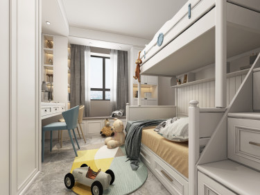 84平原木风儿童房