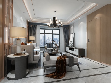 115平雅致新中客厅