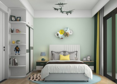 113平原木风儿童房