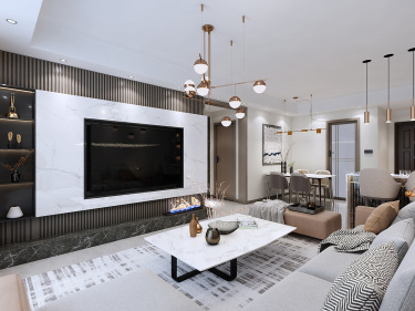 87平现代简约客厅