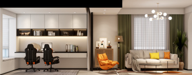 110平现代简约书房