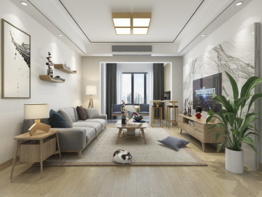 110平3室禅意日式客厅