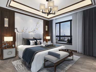 117平3室雅致新中卧室