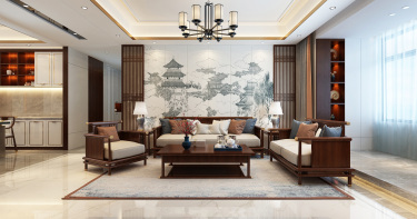 147平雅致新中客厅