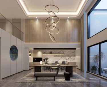 800平现代简约书房