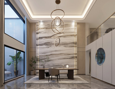 800平现代简约书房