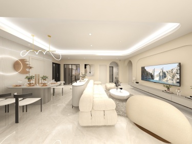 130平长虹橡树郡现代风格-大平层奶油风