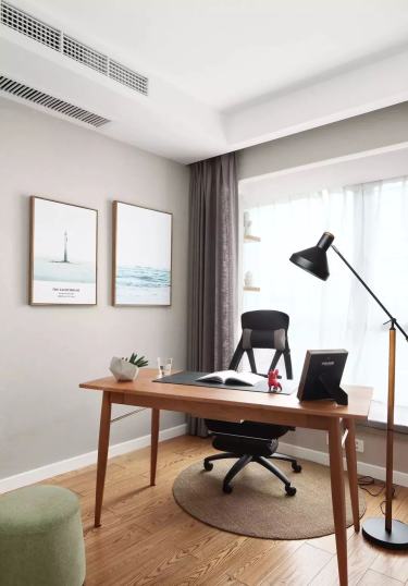 120平原木风书房