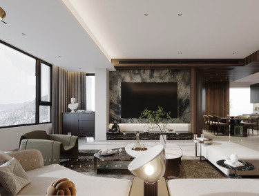 138平现代轻奢客厅