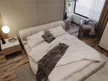 138平现代轻奢卧室