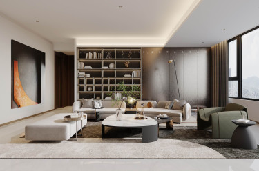 138平现代轻奢客厅