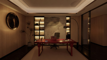 990平雅致新中书房