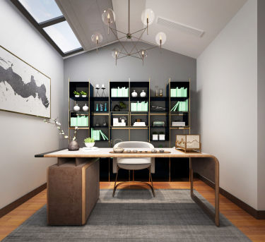 260平现代轻奢书房