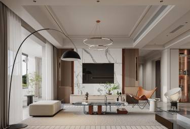 153平现代轻奢客厅