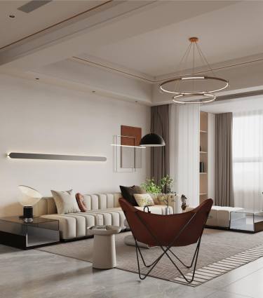 153平现代轻奢客厅