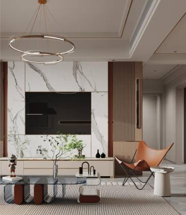 153平现代轻奢客厅