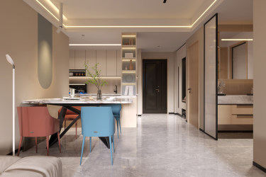 90平现代简约餐厅