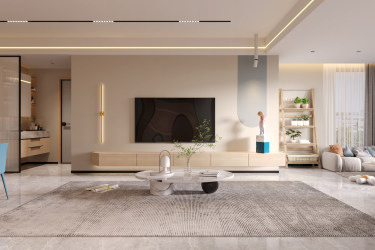 90平现代简约客厅