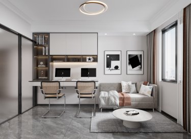 105平现代简约书房