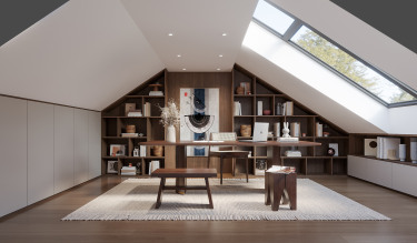 160平现代简约书房