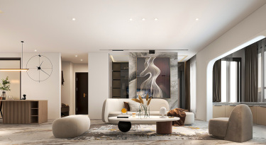 115平现代轻奢客厅