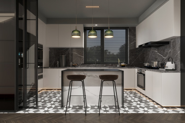 360平现代简约厨房