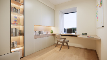 135平2室现代简约书房