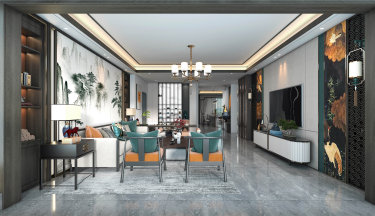 220平雅致新中客厅