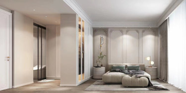 140平现代轻奢卧室