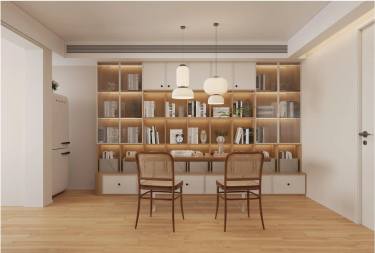 87平3室原木风客厅