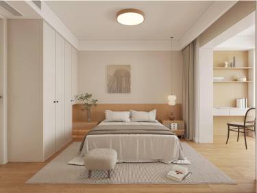 87平3室原木风卧室