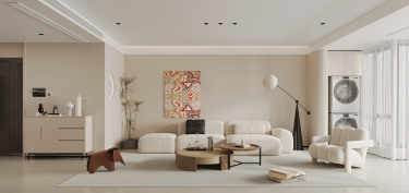 150平4室现代简约客厅