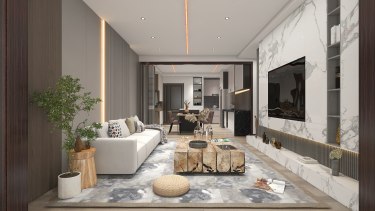 125平3室现代简约客厅