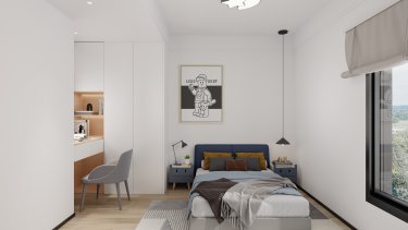 130平现代轻奢卧室