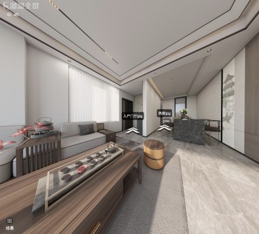 150平沣西逸园下叠新中式风格