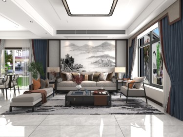 307平雅致新中客厅