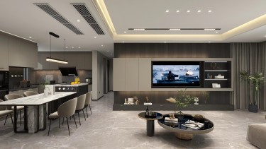 145平现代轻奢客厅