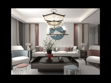 150平雅致新中客厅