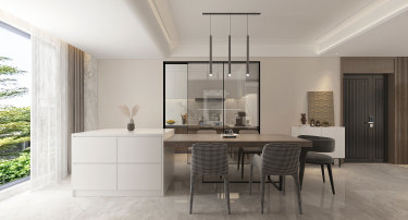 125平3室奶油风餐厅