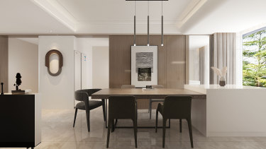 125平3室奶油风餐厅