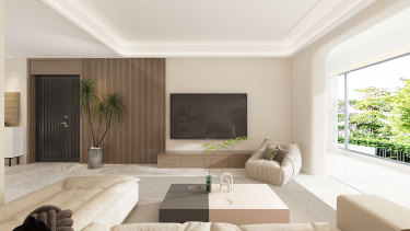 125平3室奶油风客厅