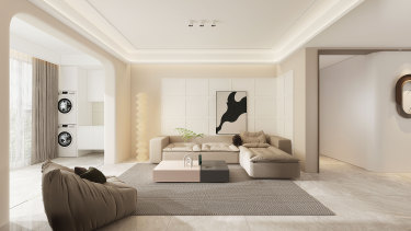 125平3室奶油风客厅