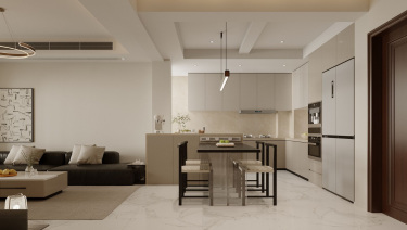 93平2室奶油风餐厅