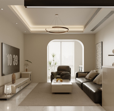 93平2室奶油风客厅