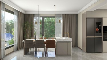 140平现代简约餐厅