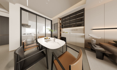 180平奶油风餐厅