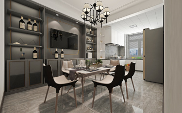 190平现代简约餐厅