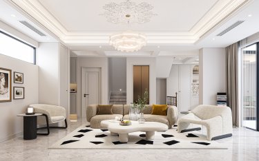 350平现代轻奢客厅