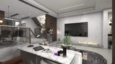 300平现代简约客厅