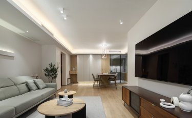 120平现代极简客厅